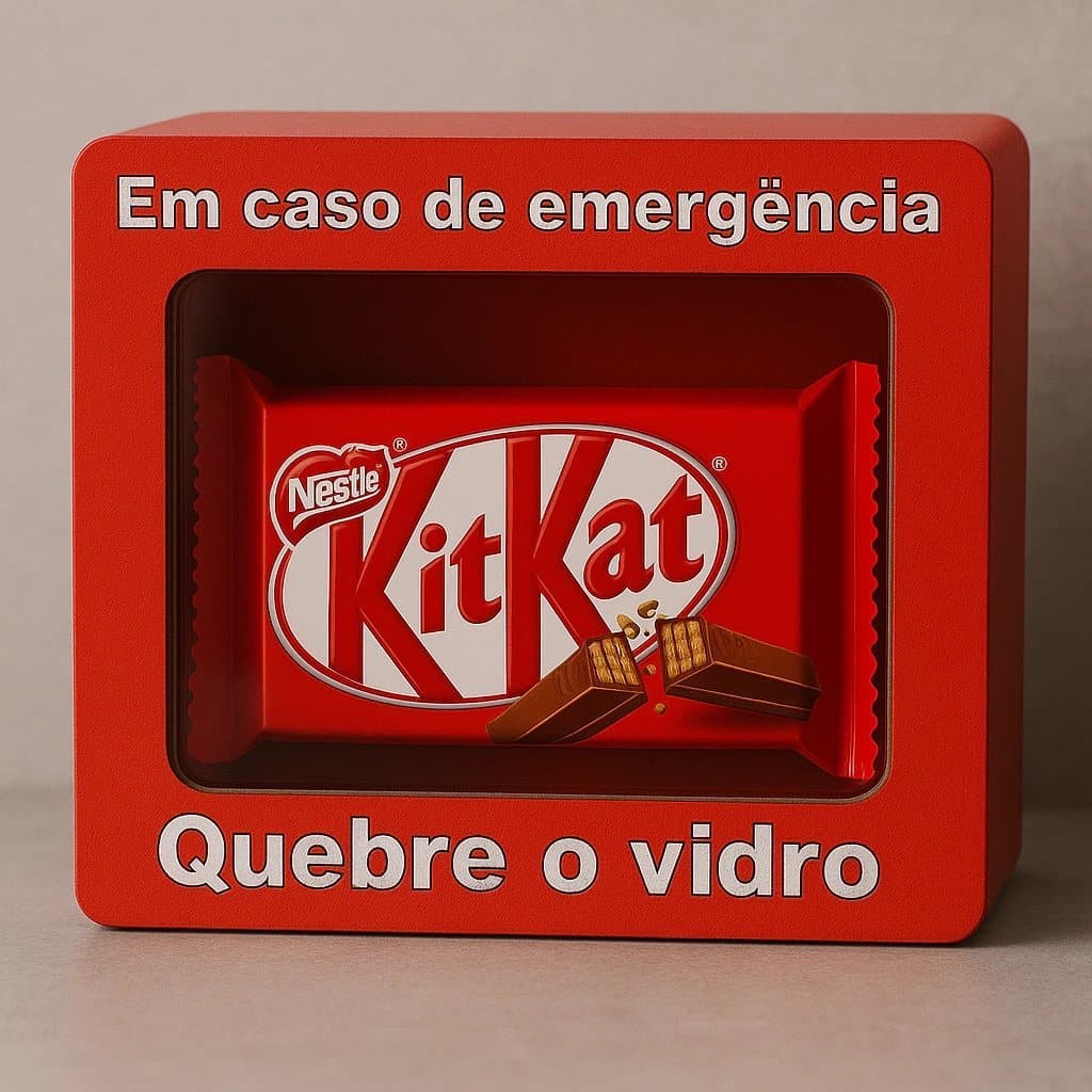 Caixa “Em caso de emergência: quebre o vidro”